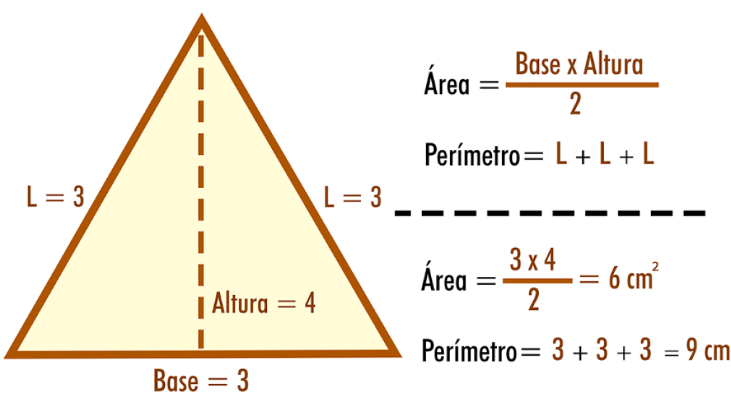 formula area del triangulo ejemplos
